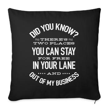 Restez en dehors de mes affaires, drôle - Housse de coussin décorative 45 x 45 cm - noir - Devant