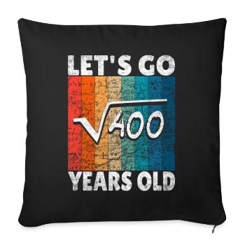 20e anniversaire - la racine de 400 = 20 ans - Housse de coussin décorative 45 x 45 cm - noir - Devant