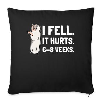Gebrochener Arm Spruch - Ambruch Fraktur Gipsarm - Sofakissenbezug 45 x 45 cm - Schwarz - Vorne