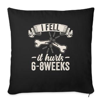 Gebrochener Arm Spruch - Ambruch Fraktur Gipsarm - Sofakissenbezug 45 x 45 cm - Schwarz - Vorne