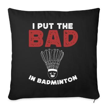 Badminton, badminton players - Sofa pillowcase 17,3'' x 17,3'' (45 x 45 cm) - black - Front