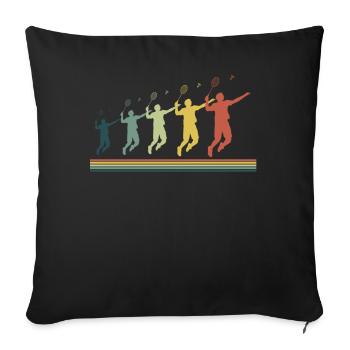 Badminton, Badminton players - Sofa pillowcase 17,3'' x 17,3'' (45 x 45 cm) - black - Front