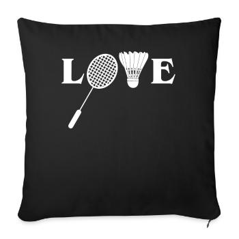 Badminton, Badminton players - Sofa pillowcase 17,3'' x 17,3'' (45 x 45 cm) - black - Front