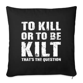 Costume de kilt écossais Saying - Jupe écossaise - Housse de coussin décorative 45 x 45 cm - noir - Devant