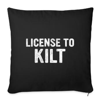 Scottish Kilt Costume Saying - Scottish Skirt - Sofa pillowcase 17,3'' x 17,3'' (45 x 45 cm) - black - Front