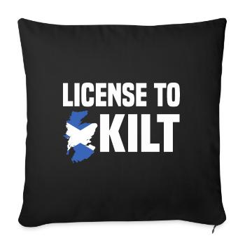 Scottish Kilt Costume Saying - Scottish Skirt - Sofa pillowcase 17,3'' x 17,3'' (45 x 45 cm) - black - Front