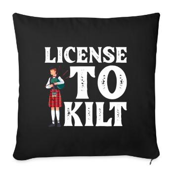 Scottish Kilt Costume Saying - Scottish Skirt - Sofa pillowcase 17,3'' x 17,3'' (45 x 45 cm) - black - Front