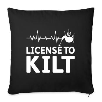 Scottish Kilt Costume Saying - Scottish Skirt - Sofa pillowcase 17,3'' x 17,3'' (45 x 45 cm) - black - Front