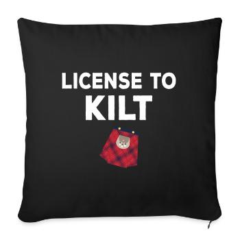 Scottish Kilt Costume Saying - Scottish Skirt - Sofa pillowcase 17,3'' x 17,3'' (45 x 45 cm) - black - Front