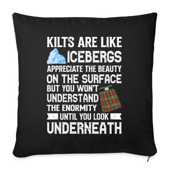 Scottish Kilt Costume Saying - Scottish Skirt - Sofa pillowcase 17,3'' x 17,3'' (45 x 45 cm) - black - Front