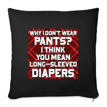 Scottish Kilt Costume Saying - Scottish Skirt - Sofa pillowcase 17,3'' x 17,3'' (45 x 45 cm) - black - Front