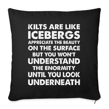 Scottish Kilt Costume Saying - Scottish Skirt - Sofa pillowcase 17,3'' x 17,3'' (45 x 45 cm) - black - Front