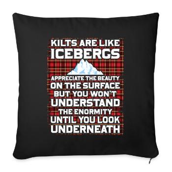 Scottish Kilt Costume Saying - Scottish Skirt - Sofa pillowcase 17,3'' x 17,3'' (45 x 45 cm) - black - Front