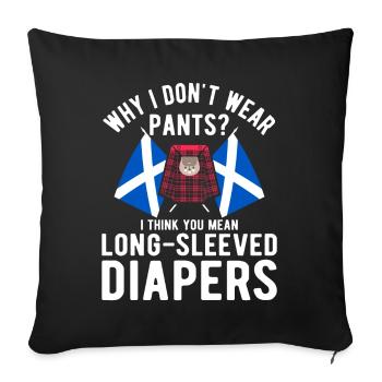 Scottish Kilt Costume Saying - Scottish Skirt - Sofa pillowcase 17,3'' x 17,3'' (45 x 45 cm) - black - Front
