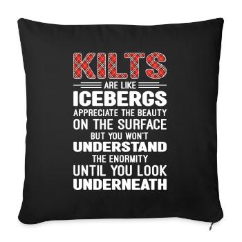 Scottish Kilt Costume Saying - Scottish Skirt - Sofa pillowcase 17,3'' x 17,3'' (45 x 45 cm) - black - Front