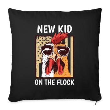 Hühnerdesign für Jungen und Mädchen Hühnerfarm - Sofakissenbezug 45 x 45 cm - Schwarz - Vorne
