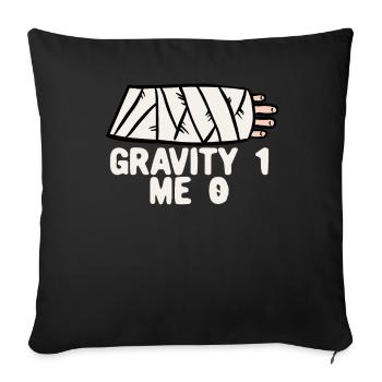 Gebrochener Arm Spruch - Fraktur Gipsarm - Sofakissenbezug 45 x 45 cm - Schwarz - Vorne