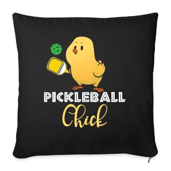 Pickleball-Chic, Pickleball-Spieler - Sofakissenbezug 45 x 45 cm - Schwarz - Vorne