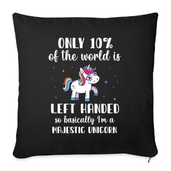 Licorne gaucher - Housse de coussin décorative 45 x 45 cm - noir - Devant