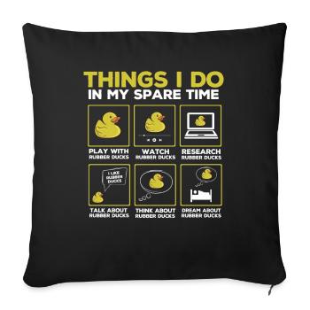 Rubber Duck Fan, Rubber Ducks - Sofa pillowcase 17,3'' x 17,3'' (45 x 45 cm) - black - Front