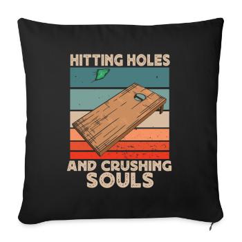 Cornhole, Sitzsack, Sitzsack Werfen - Sofakissenbezug 45 x 45 cm - Schwarz - Vorne