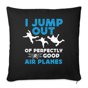 Skydiving, Skydiver - Sofa pillowcase 17,3'' x 17,3'' (45 x 45 cm) - black - Front