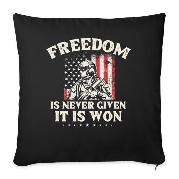 Citations patriotiques américaines, patriotes, patriotes - Housse de coussin décorative 45 x 45 cm - noir - Devant