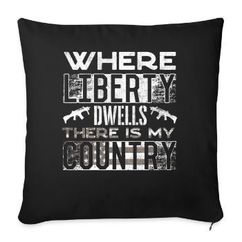 Citations patriotiques américaines, patriotes, patriotes - Housse de coussin décorative 45 x 45 cm - noir - Devant