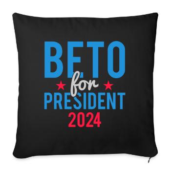 Beto pour le président 2024 - Housse de coussin décorative 45 x 45 cm - noir - Devant