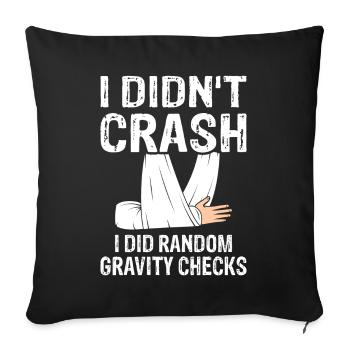 Gravity Checks - Knochenbruch Fraktur Armbruch - Sofakissenbezug 45 x 45 cm - Schwarz - Vorne
