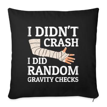Gravity Checks - Gipsarm Armbruch Knochenbruch - Sofakissenbezug 45 x 45 cm - Schwarz - Vorne