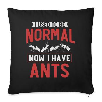 Ants, ant lovers - Sofa pillowcase 17,3'' x 17,3'' (45 x 45 cm) - black - Front