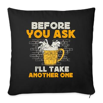 Boire de la bière, boire de la bière de fête - Housse de coussin décorative 45 x 45 cm - noir - Devant