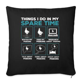 Élevage de pigeons, colombophiles, pigeons - Housse de coussin décorative 45 x 45 cm - noir - Devant