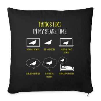Élevage de pigeons, colombophiles, pigeons - Housse de coussin décorative 45 x 45 cm - noir - Devant