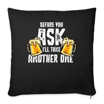 Beer drinking, party beer boozing - Sofa pillowcase 17,3'' x 17,3'' (45 x 45 cm) - black - Front