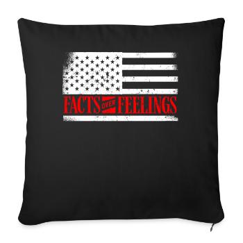 Drapeau américain, faits sur les sentiments - Housse de coussin décorative 45 x 45 cm - noir - Devant