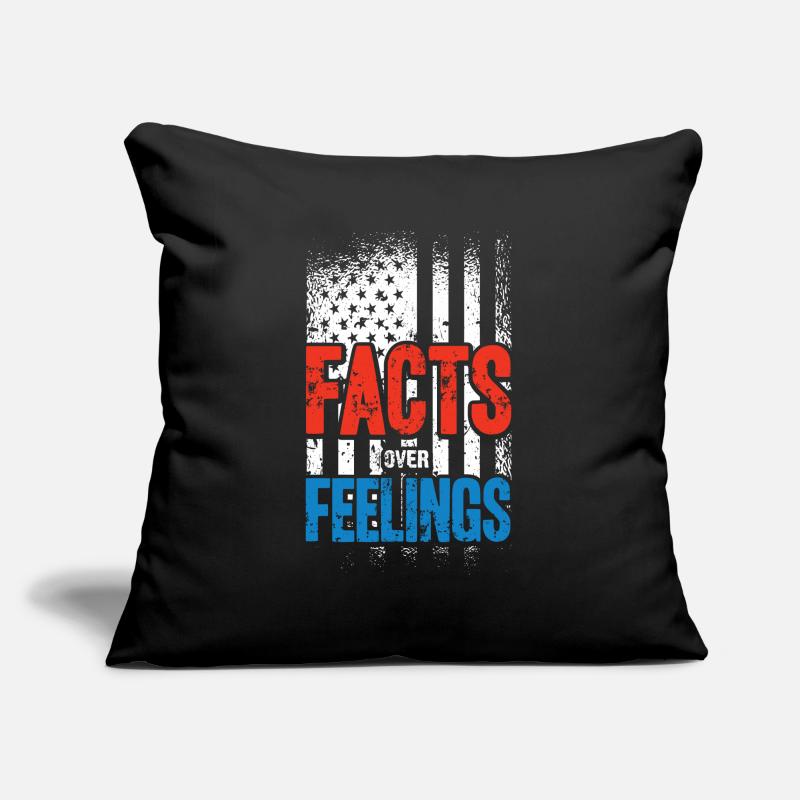 Drapeau américain, faits sur les sentiments Housse de coussin décorative 45 x 45 cm