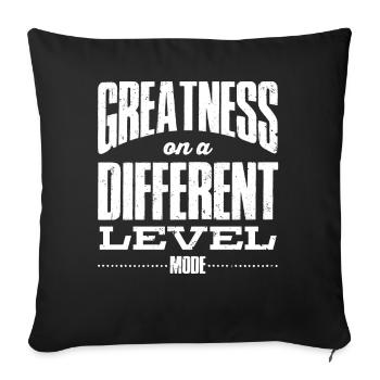 GOD MODE, size on a different level - Sofa pillowcase 17,3'' x 17,3'' (45 x 45 cm) - black - Front