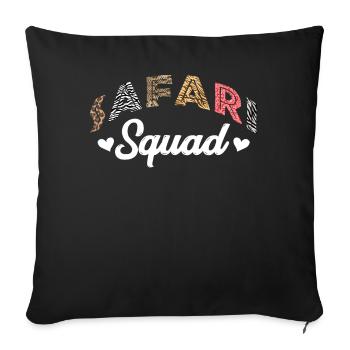 Safari squad, safari holiday - Sofa pillowcase 17,3'' x 17,3'' (45 x 45 cm) - black - Front