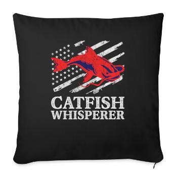 Catfish Whisperer - Wels Catfish Hunter - Sofakissenbezug 45 x 45 cm - Schwarz - Vorne
