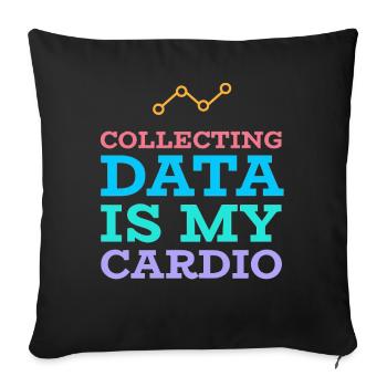 Collecte de données - Thérapeutes analystes comportementaux - Housse de coussin décorative 45 x 45 cm - noir - Devant