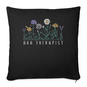 Thérapeute floral - Housse de coussin décorative 45 x 45 cm - noir - Devant