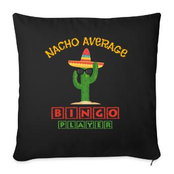 Bingo mexicain, Joueur de bingo mexicain - Housse de coussin décorative 45 x 45 cm - noir - Devant