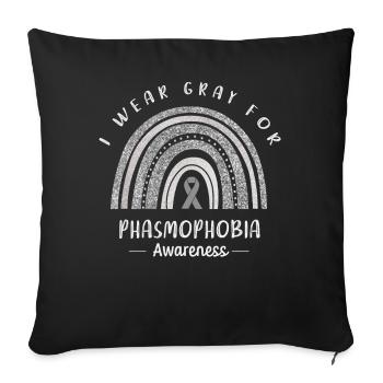We Wear Gray For Phasmophobia Consciousness - Sofa pillowcase 17,3'' x 17,3'' (45 x 45 cm) - black - Front