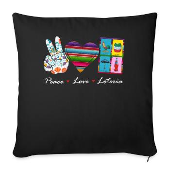 Bingo mexicain, Joueur de bingo mexicain - Housse de coussin décorative 45 x 45 cm - noir - Devant