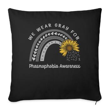 We Wear Gray For Phasmophobia Consciousness - Sofa pillowcase 17,3'' x 17,3'' (45 x 45 cm) - black - Front
