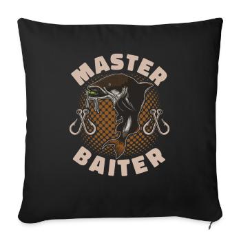 Master Baiter - Wels Catfish Hunter - Sofakissenbezug 45 x 45 cm - Schwarz - Vorne