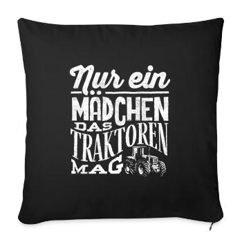 Just a girl what tractors like, farmer - Sofa pillowcase 17,3'' x 17,3'' (45 x 45 cm) - black - Front
