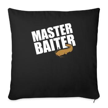 Master Baiter - Wels Catfish Angler Fischen Angeln - Sofakissenbezug 45 x 45 cm - Schwarz - Vorne